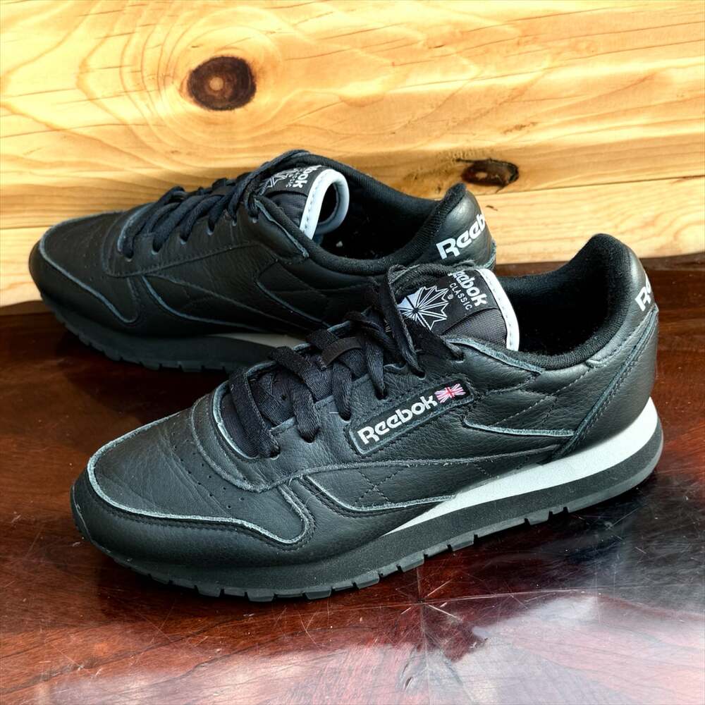 Reebok Classic Leather Sneakers Black Pure Grey GW3330 Size 6